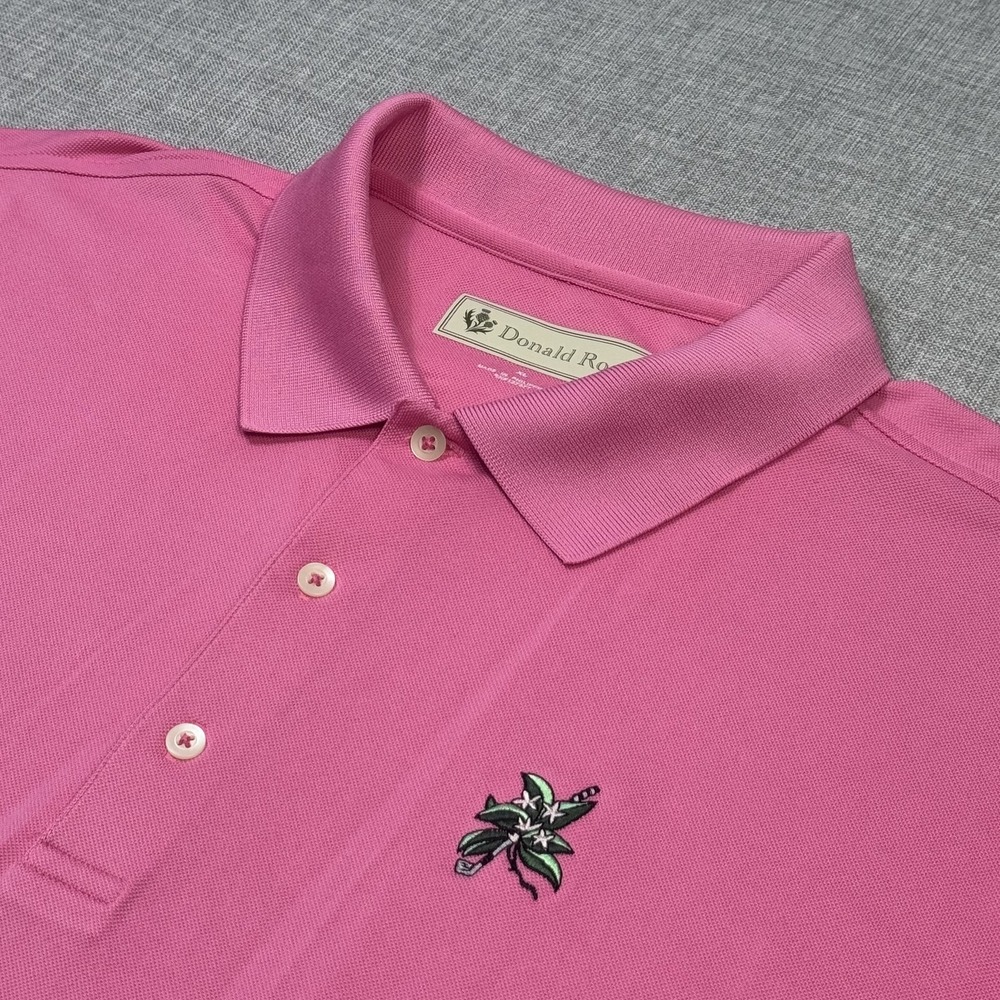 Donald Ross Laurel Valley Golf Club Polo Shirt Men XL Pink Polyester Performance